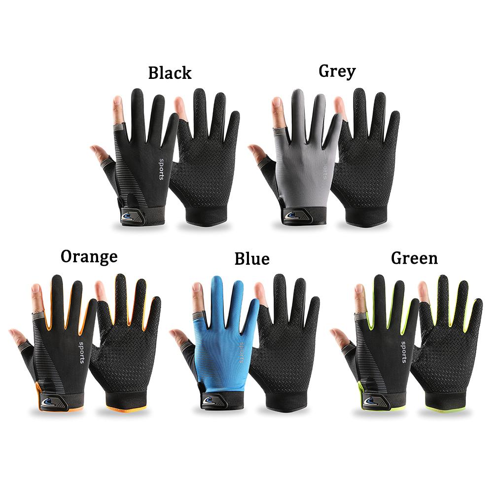 Sun Protection Fishing Gloves Anti-slip Cycling Gloves High Quality Ice Silk Halffinger Men