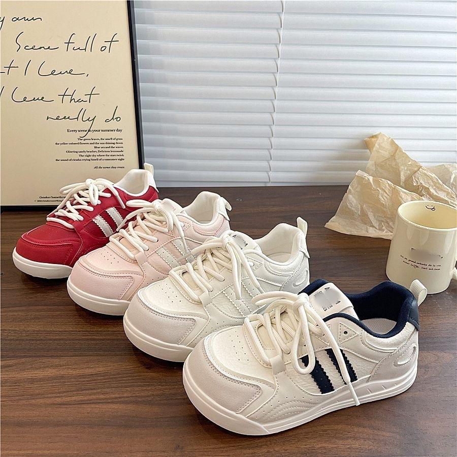 Hong Kong style platform white shoes women's 2025 autumn new German training shoes students versatile sports and leisure board shoes ins tide