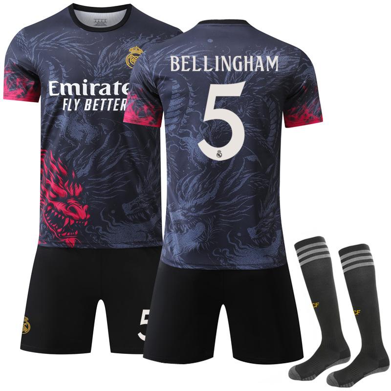 24/25 Real Madrid Anzug mit Drachenmuster Fußballtrikot-Set mit Socken