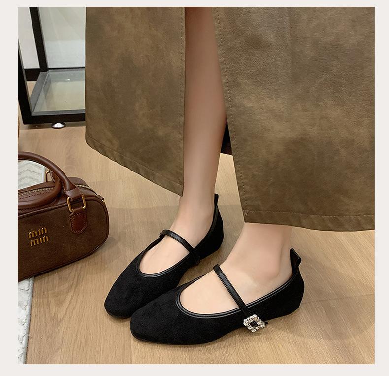 2026 News Fashion Women Flats Shoes Genuine Leather Spring Ballet Round Toe Casual Pumps Metal Buckle Shoes Woman