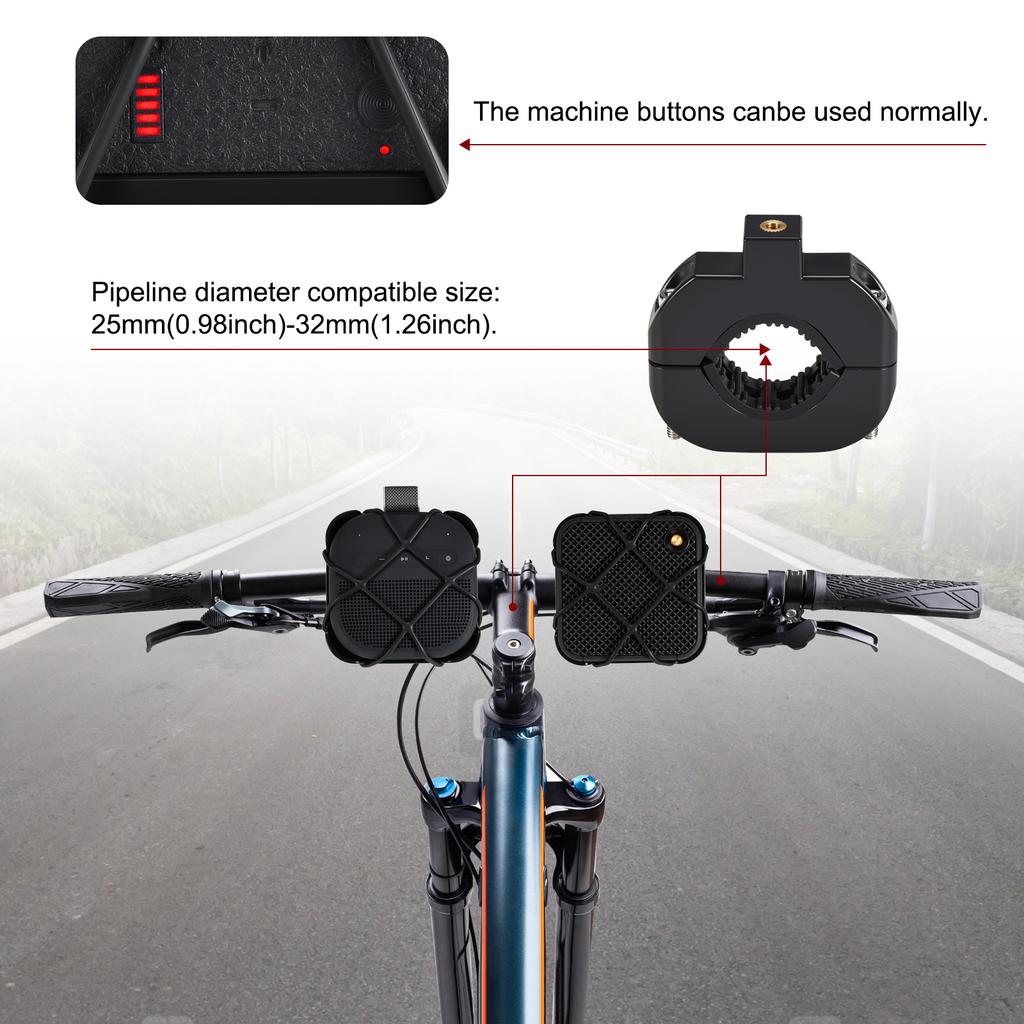 Bike Speaker Mount Holder for Bose SoundLink Micro 2 Bike Motocycle Mount Bracket Holder Shockproof with Elastic Silicone Grille