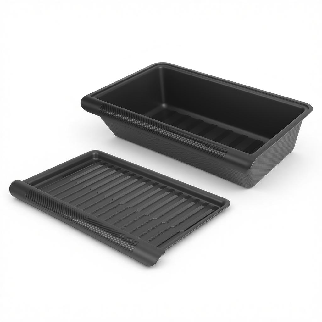 Under Seat Storage Box TPE Hidden Tray Push Pull Space Box with Lid For Tesla Model Y 2020 2021 2022 2023 2024 Juniper 2025-2026