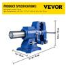 Multipurpose Vise 6-Inch Bench Vise 360-Degree Rotation Clamp On Vise with Swivel Base and Head Heavy Duty Multi-Jaw Vise for Clamping Fixing