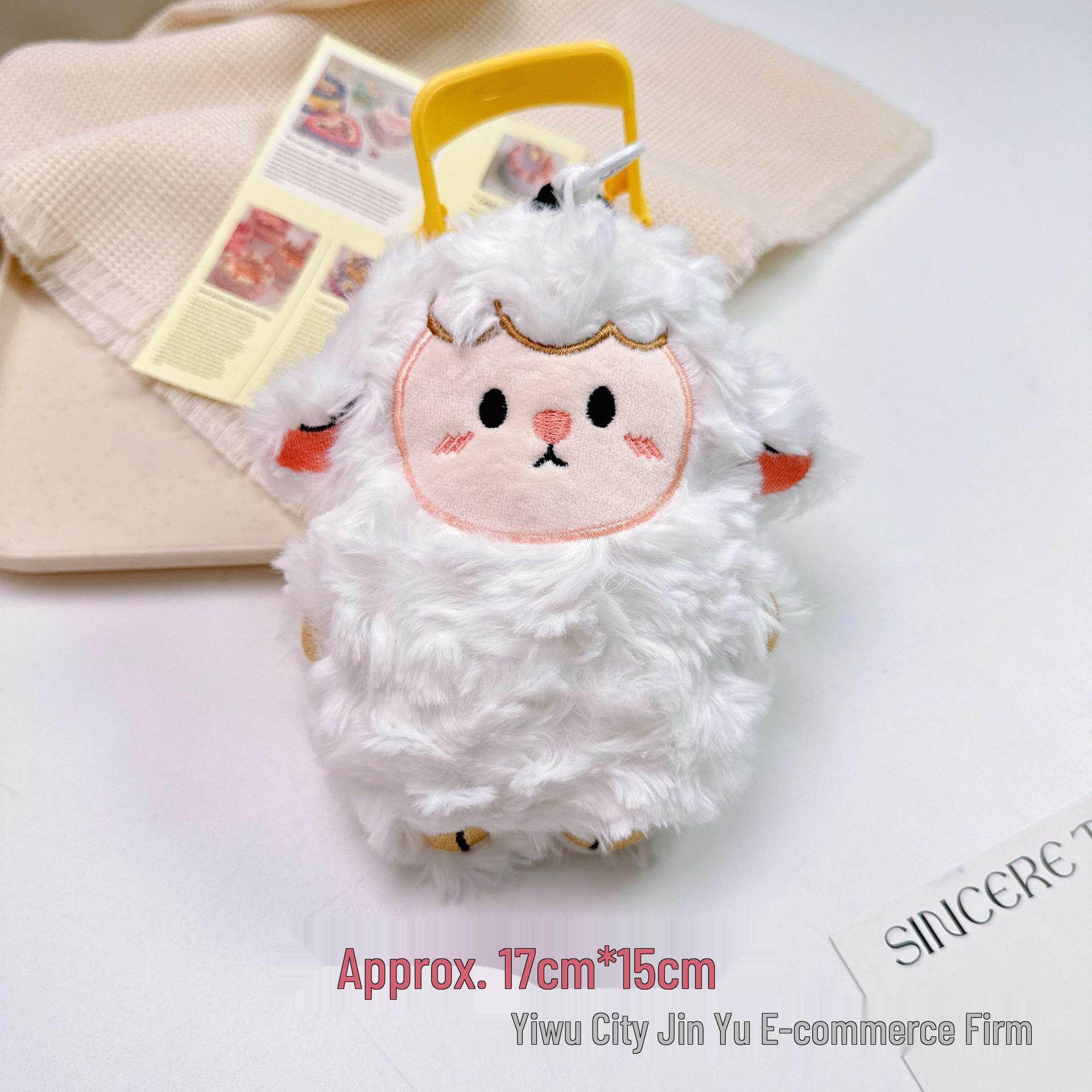 Curly Wool Plush Sheep Keychain Toy - Cute Doll Pendant