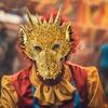 3D Dragon Head Face Guard Cool Stage Performance Costume Party Cosplay Барвисті головні убори дракона Покривало для вечірок