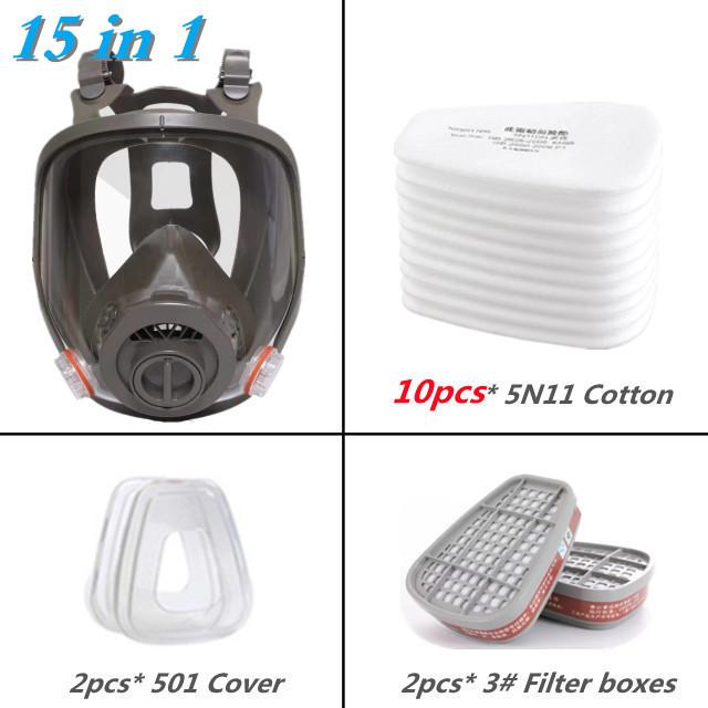 Three-port Multi-purpose 6800 Gas Mask Industrial Spraying Replaceable Filter Organic Vapor Welding Spray Paint Insecticide 7
