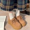 Muffin bottom thick-soled lace-up matte new retro small man looks thin and increases height Birkenstock single shoes