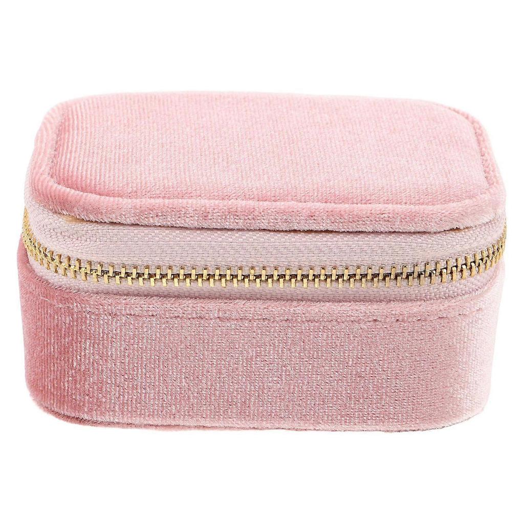 Velvet Jewelry Travel Case - Multicompartment Jewelry Box With Zipper For Rings Earrings Pendant Bracelet Storage - Portable Compact Travel Organizer 