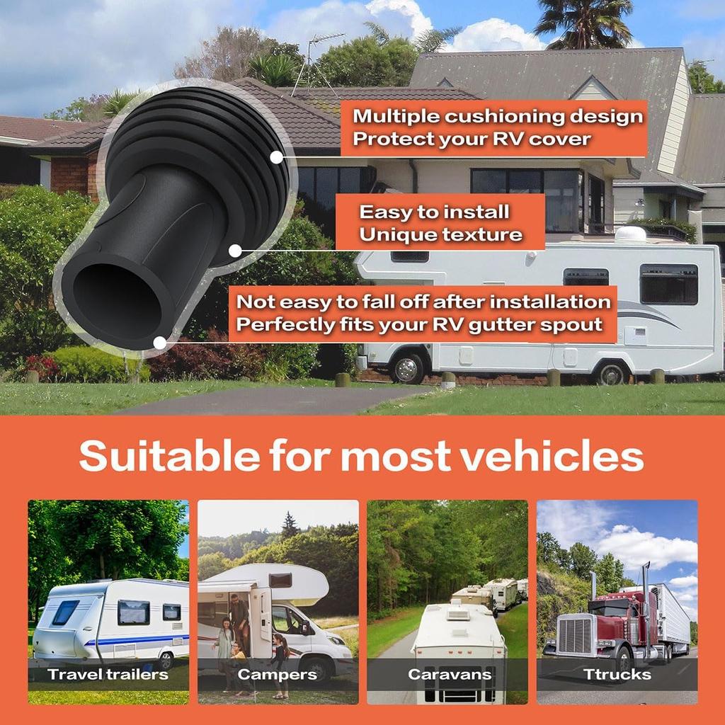 4er-Pack Wohnmobil-Dachrinnenauslaufkappen, Einfach anzubringen und fallen nicht leicht ab, Wohnmobilabdeckungsschutz, Schützt die Enden der Dachrinnenausläufe vor dem Einreißen, Wohnwagenabdeckung Wohnmobil
