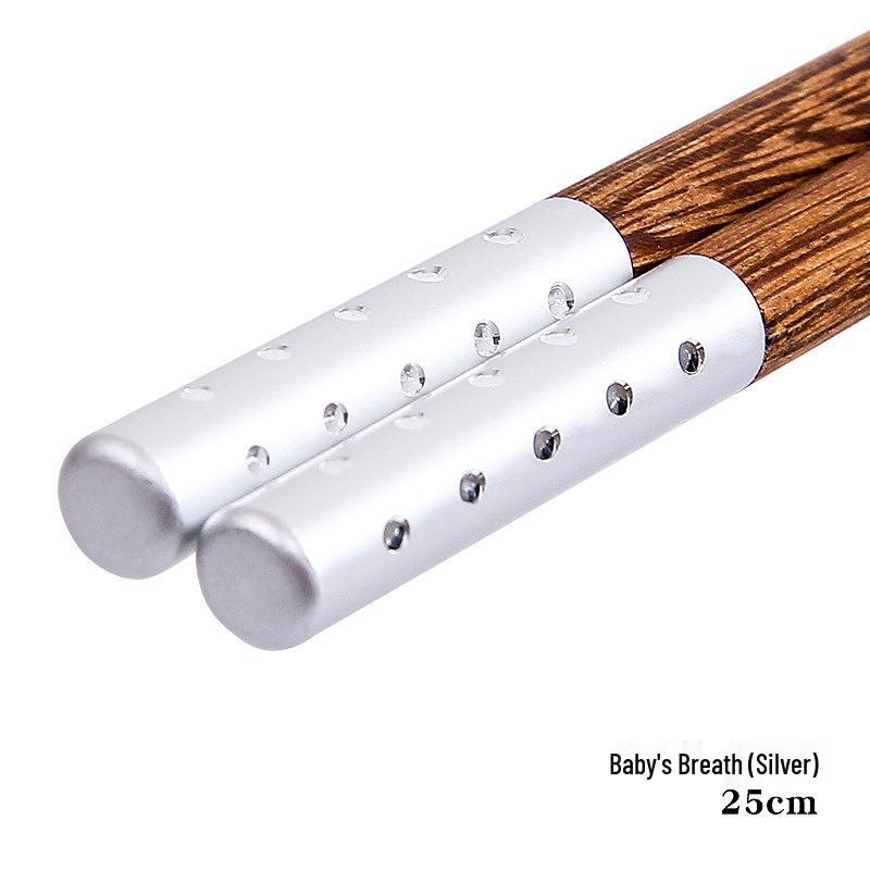 

Five-Color Rhinestone Wood Chopsticks - Baby s Breath Design, Solid, No Paint/Wax, Single Set, Creative Household Gift