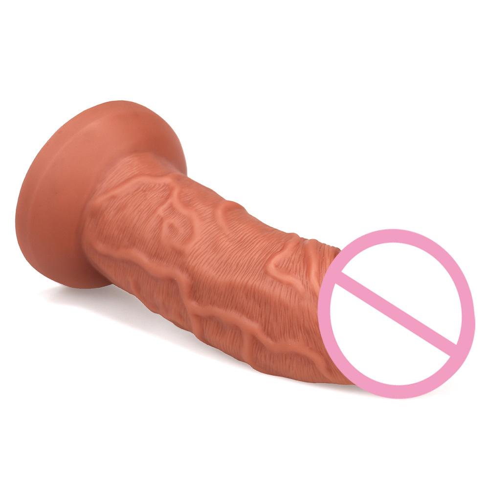 Demon Head Double Layered Liquid Silicone Fake Penis Female Masturbator Adult Sexual Products Simulation Male