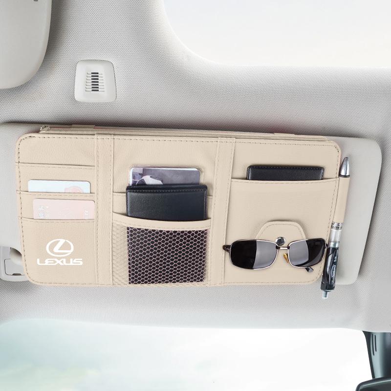 CKU5 Car Sun Visor Wallet Card Bag Sunglasses Holder For Lexus RX330 IS250 Ct200h ES300h RX350 IS300h NX300h Car Interior Accessories