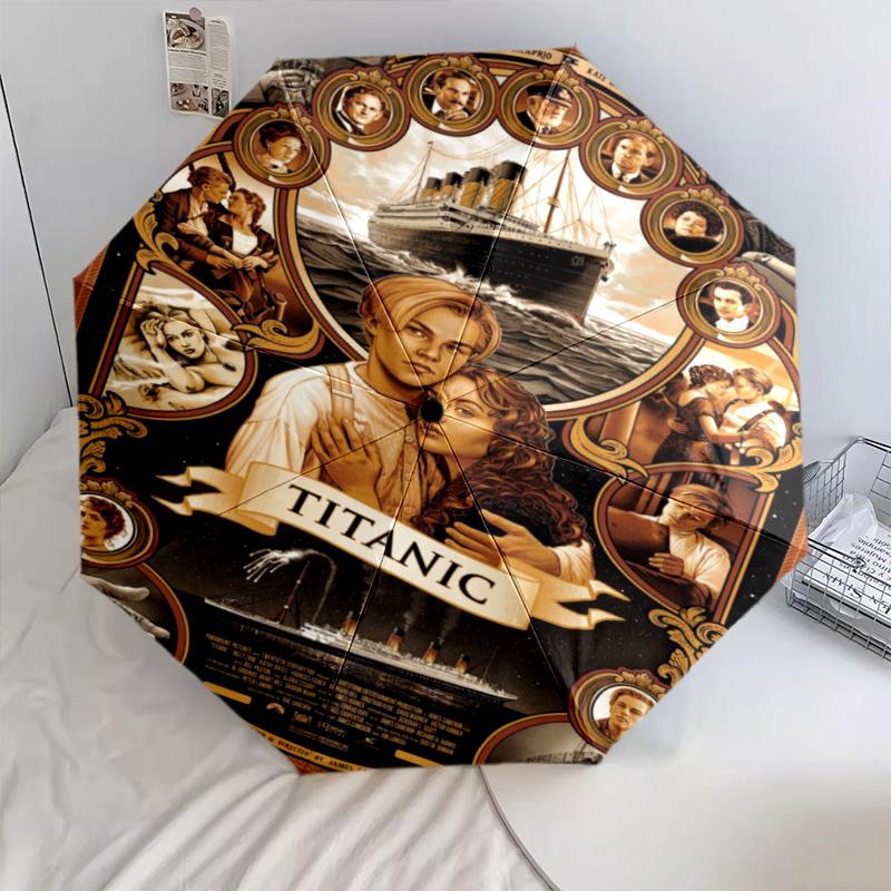 Love Tragedy Titanic Folding Umbrella Umbrella Portable Three Folds Travel Umbrella