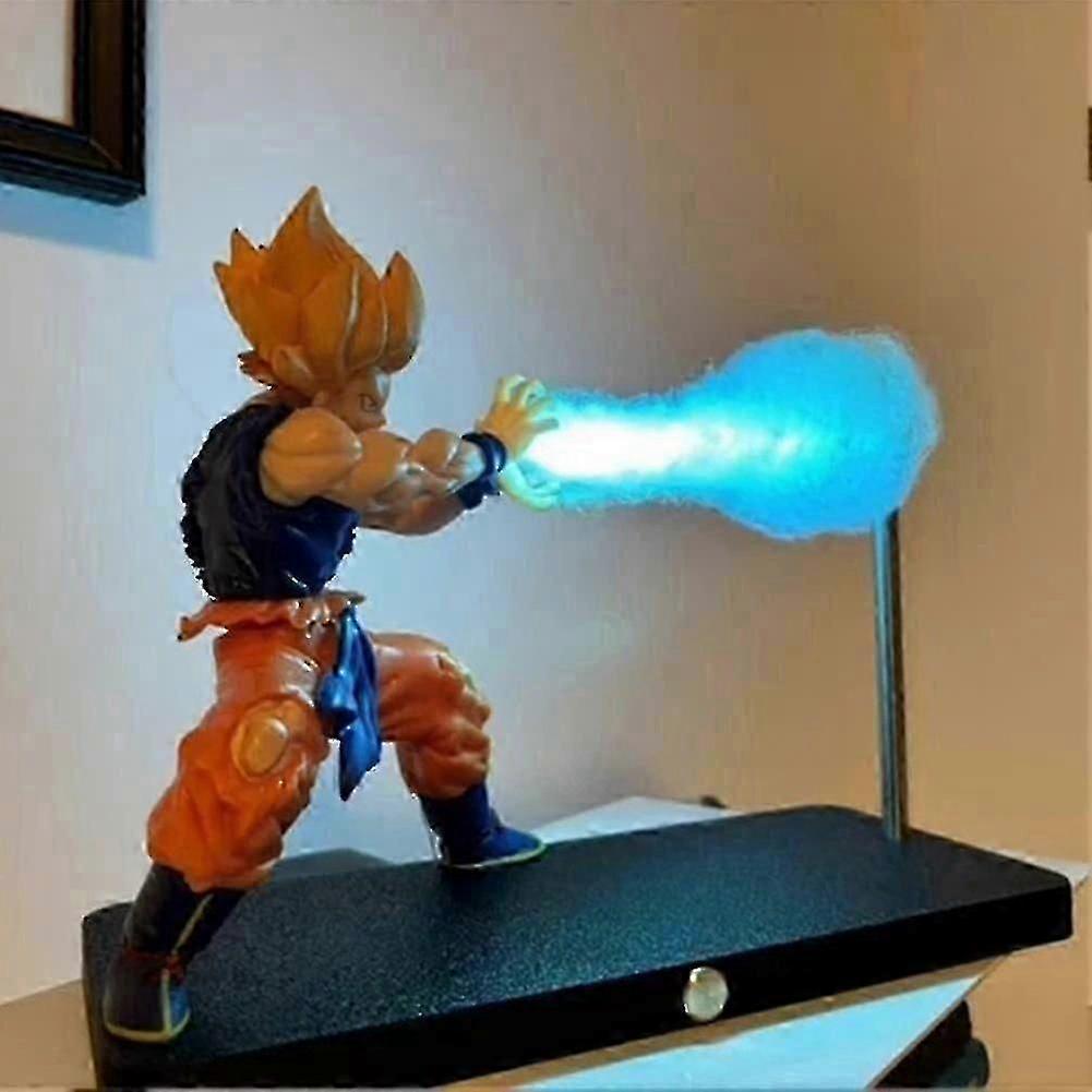 Goku Kamehameha Wave Floating Magnetic Night Light – Dragon Ball Shockwave Desk Figurine, LED Light