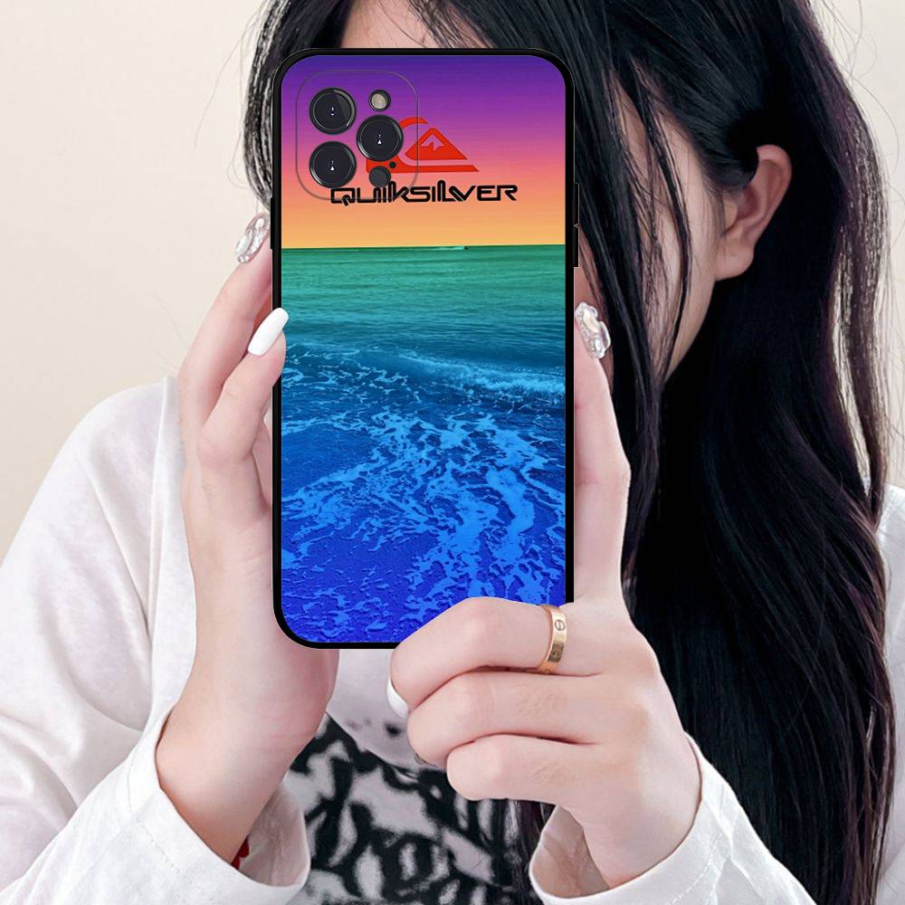 Q-QuiksilverS LOGO Phone Case For IPhone 17 16 15 14 13 12 11 Pro Max Plus Mini Soft Black Cover