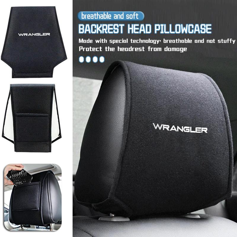JOT2 For Jeep Car Headrest Cover Universal Interior Accessories Fit Trailhawk Cherokee Compass Grand Commander Rubicon