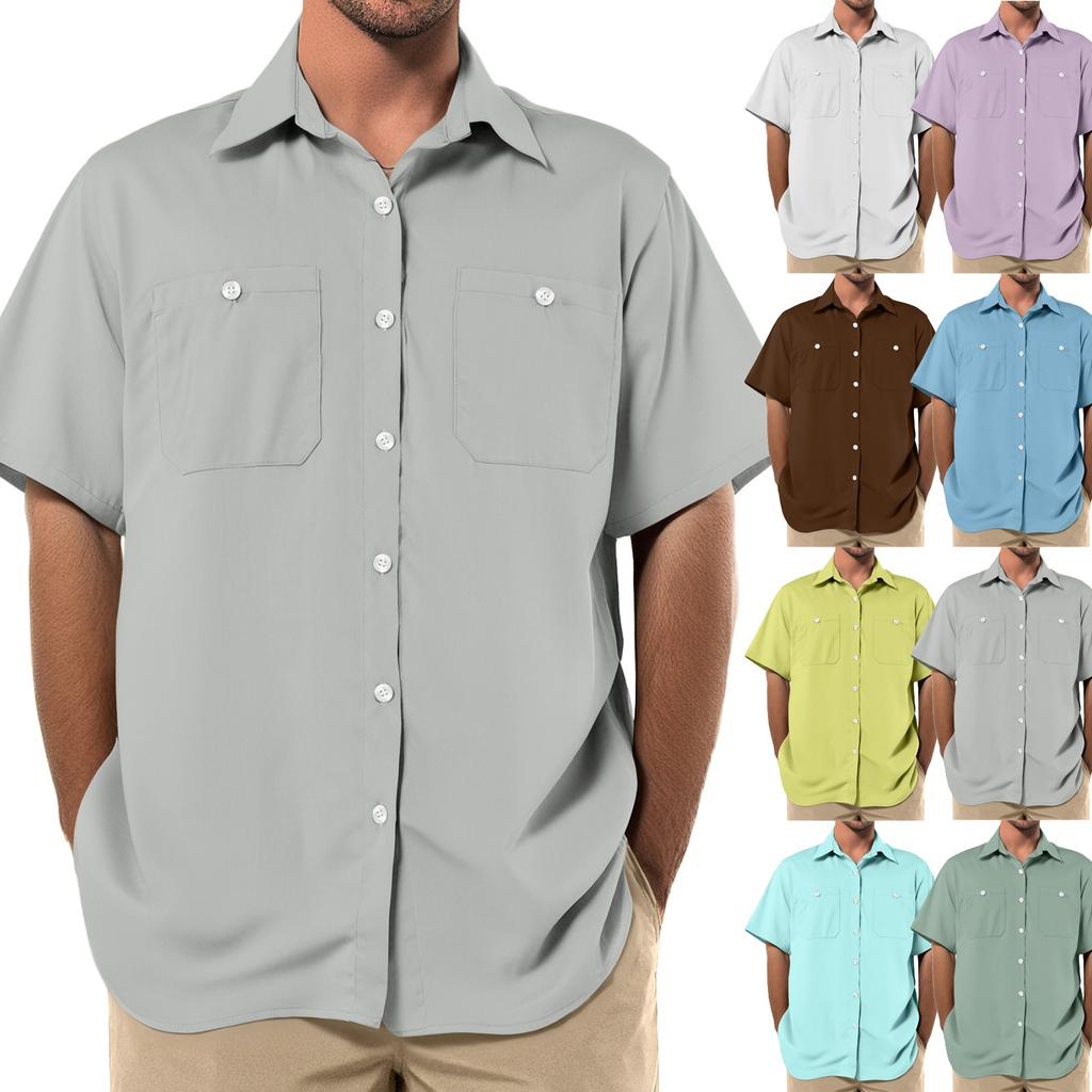 Men's Loose Casual Multi-pocket Workwear Shirt