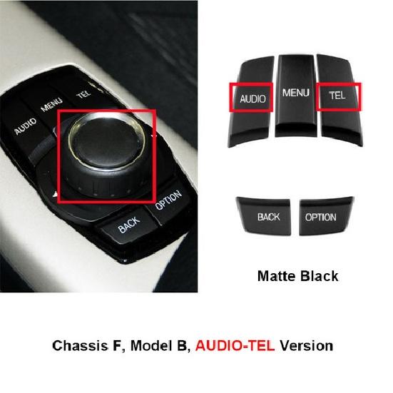 Black ABS Car Central Media Button Repalce Trim For BMW 1 3 5 7 F20 F30 F10 F01