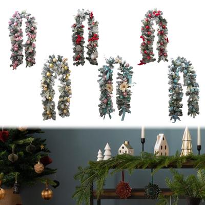 Christmas Garland Creative Realistic Door Hanging Decor Home Decoration for Christmas Garden Living Room Party Supplies Stairs