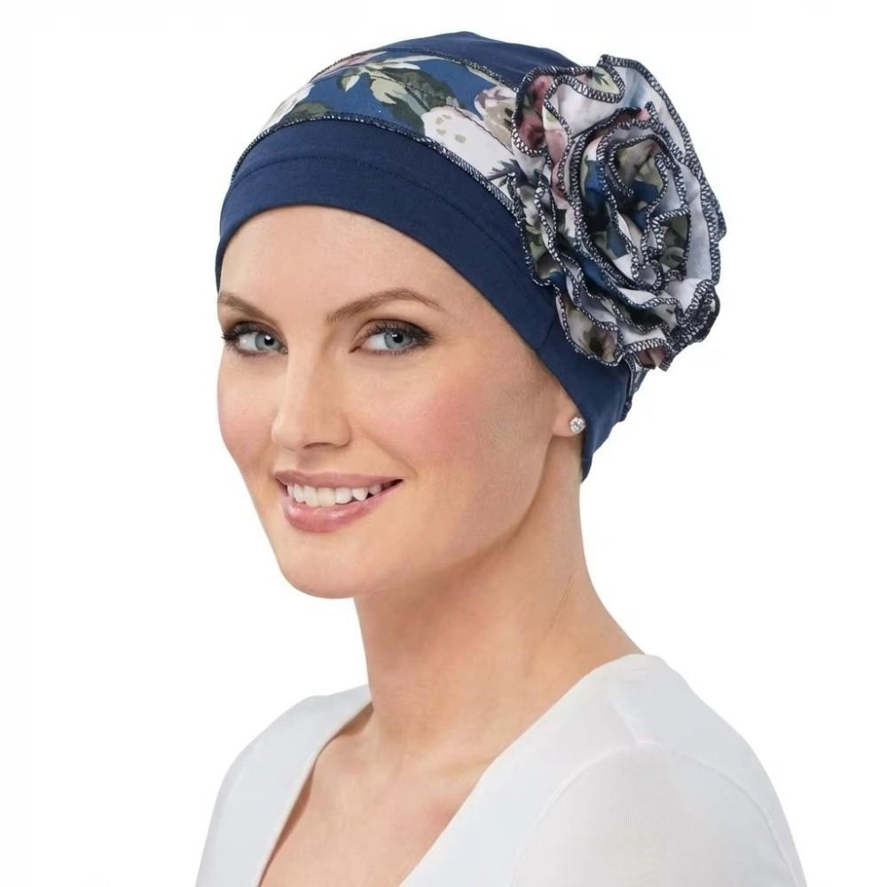Postpartum Headscarf Big Flower African Turban Breathable Comfortable Muslim Hijab Caps Print Bonnet Beanies For Women