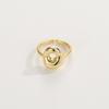 Adjustable Open Ring In 18K Gold Plated Copper With Q-Style Alphabet Letter Design Men Women