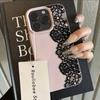 Telefoonhoesje Voor iPhone 17 16 15 14 Plus 13 12 11 Pro Max 17 Air X XR XS Sexy Luxe Zwart Kantpatroon Lychee Textuur Cover