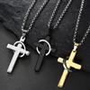 European and American Hip Hop Trendsetter Stainless Steel Cross Necklace Personalized Street Fashion Brand Titanium Steel