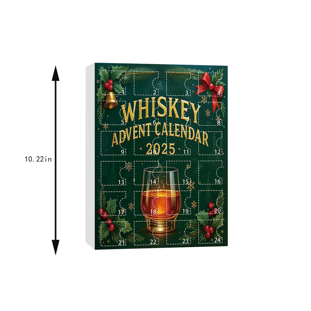 Weihnachts-Adventskalender 24 Stück Whiskey Bierflasche Weihnachtsdekoration Festlicher Countdown-Kalender Feiertags-Heimdekoration