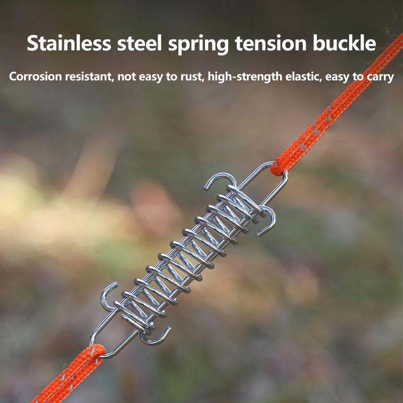 1/4/5 Conjuntos Tenda de Camping Corda de Vento Fivela de Mola Tensionador de Tenda Estacas de Deck ao Ar Livre com Clipes Mosquetão Tensionador de Toldo Gancho Fixo