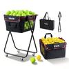 VEVOR Tennis Ball Hopper, Holds 175 Tennis Balls or 290 Pickleballs, Foldable Pickleball Basket Cart with Wheels for Easy Pick Up