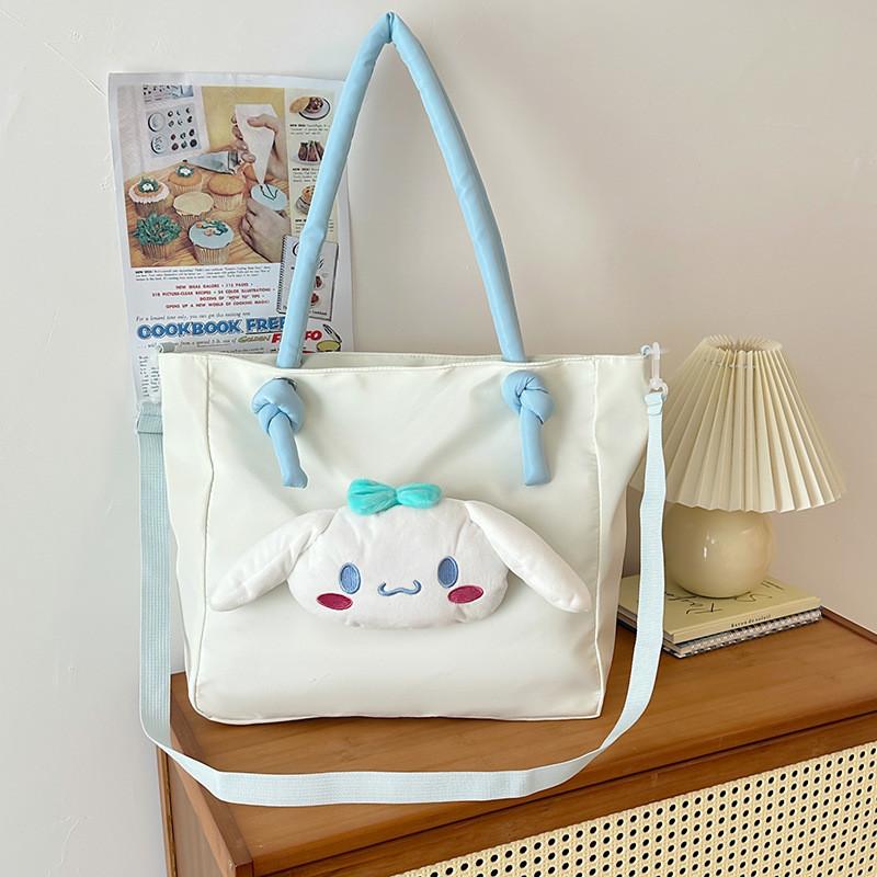 Large Capacity Cartoon Tote Bag With Expandable Design For Women And Teens** Characters Included)