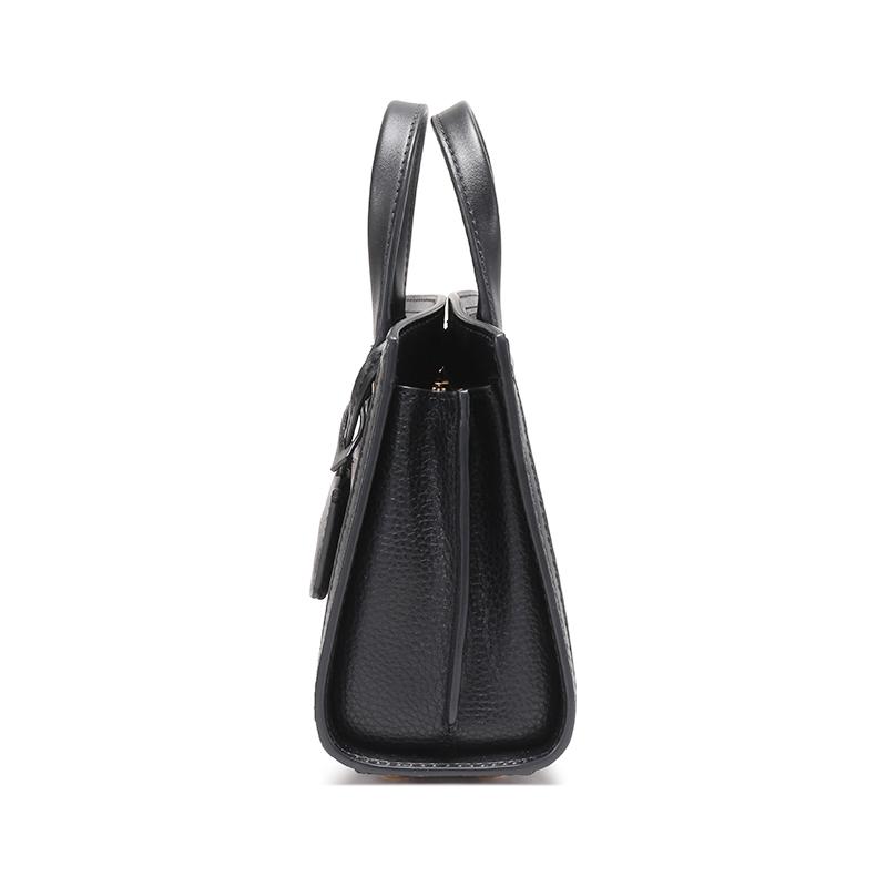 Michael Kors Chantal Classic Logo Pebbled Tote Bag Women Tote Black Brown 32R3G7CC0B-BROWN-BLK