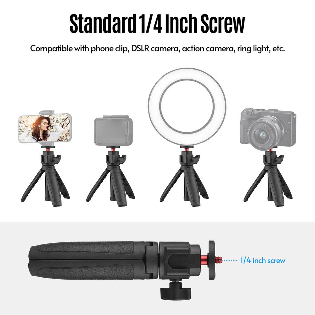 Lightweight Portable Mini Tripod Extendable Tripod Stand Handle Grip with 4 Levels of Adjustable Height for Phone