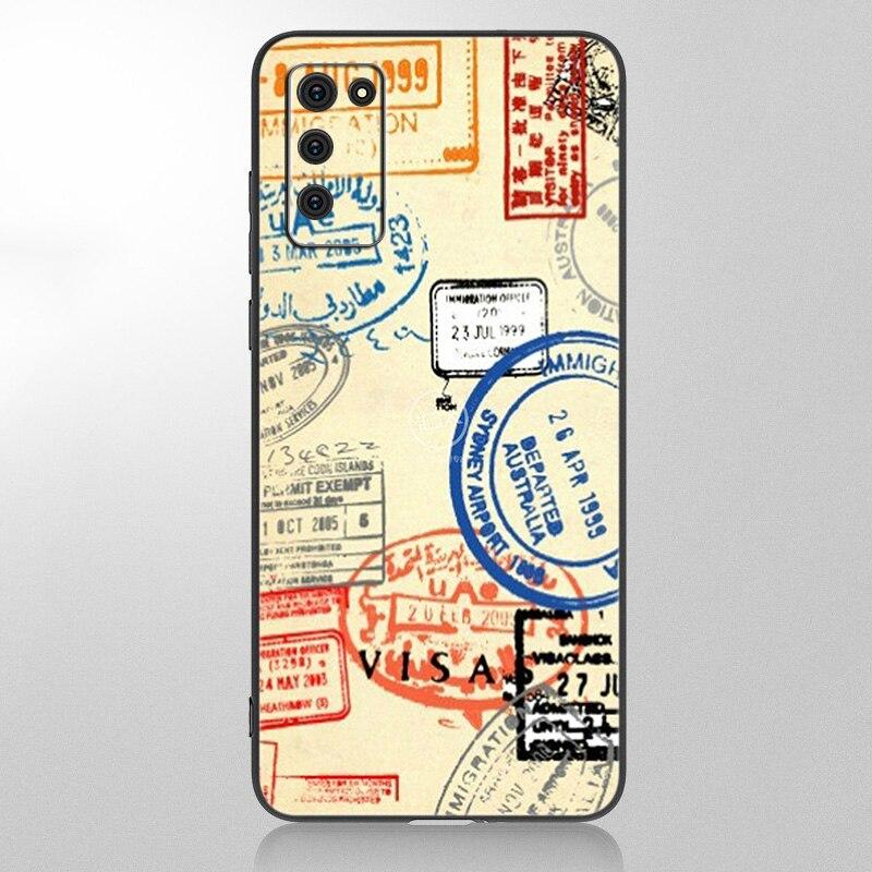 Lustige Reise Karte Telefon Fall Für Samsung Galaxy A12 A02S A22 A32 A52 A72 A71 A51 A41 A31 A21 A11 A50 a70 A10S A20S Schwarz Abdeckung