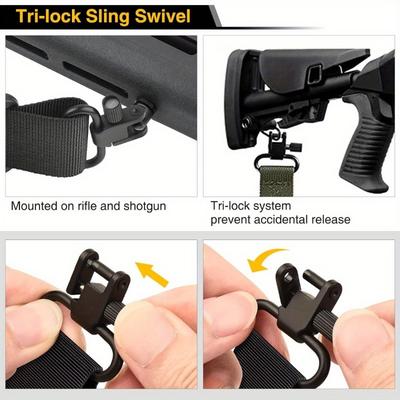 Shotgun Sling 550 Paracord Rifle Sling with Tri-Lock Swivel Adjustable Length 2 Point Sling Rifle Paracord Strap for Outdoor