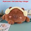Rechargeable Electric Hot Water Bag With Cute Plush Cover For Cold Weather Comfort