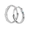 Adjustable Open Ring Set Couples Lightweight / Sterling Geometric Minimalist Design Elegant Daily Wear