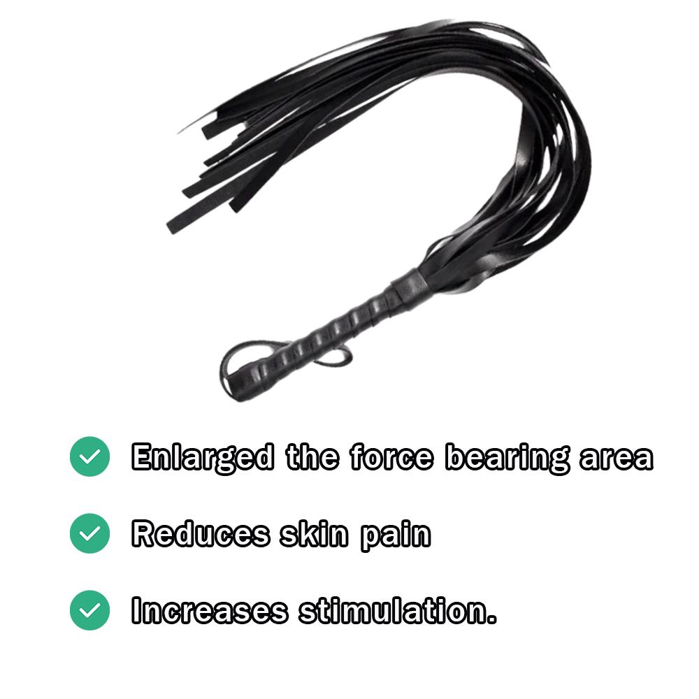 Leather Fun Whip for Couples, Soft & Durable Flogger, SM Spanking Paddle for Roleplay, Fetish, and Cosplay Fun Sex Toy