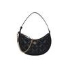 Willa Double T Logo Quilted Leather Half Moon Bag Women Shoulder Bags Black 157742-001