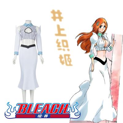 Anime Inoue Orihime Cosplay Kostým Princezna Bílá Rosa Pas Dlouhá Sukně Pokrývka Hlavy Žena Sexy Karneval Halloween Oblek