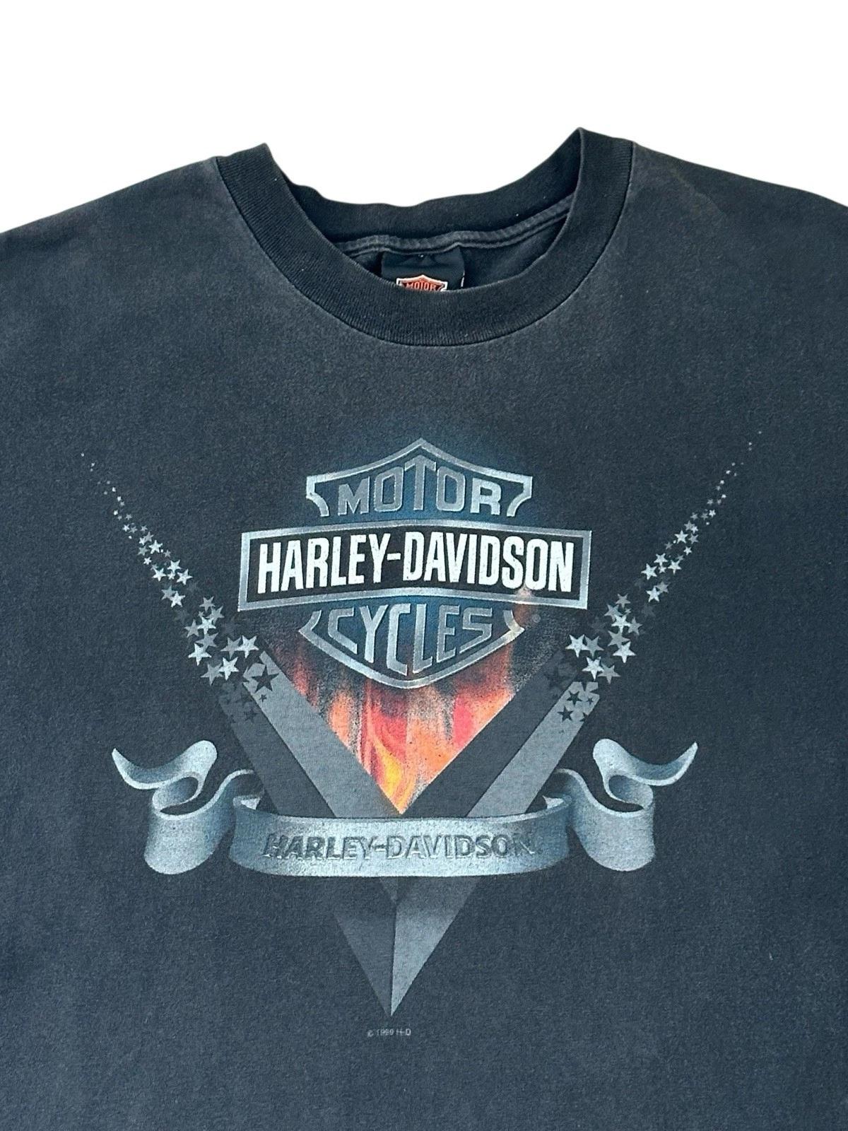 Vintage Harley Davidson T Shirt Men’s 2XL Black 90’s Faded 4XL