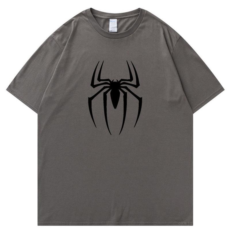 Loose And Comfortable Short Sleeves Unisex Unisex Oversized Clothes Summer New Cotton Unisexs Tshirts Spider Pattern Printed Tees