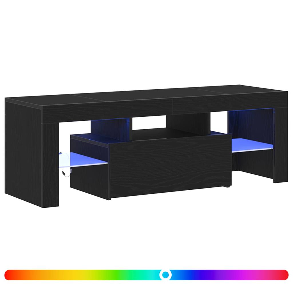 TV Stand Black Oak Effect 120 x 35 x 40 cm Engineered Wood