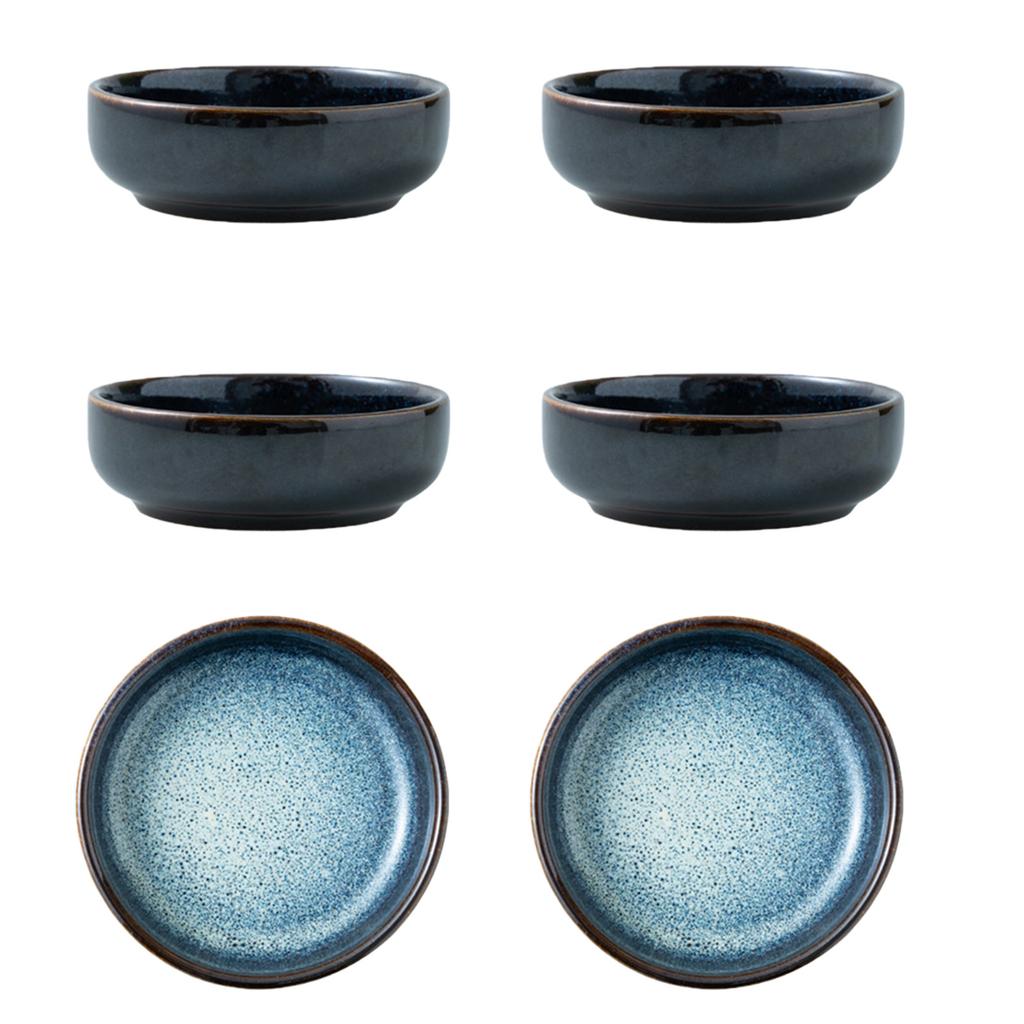 Pakket van 6 Elegante Japanse Geïnspireerde Schalen Keramisch Duurzaam Voorkant Perfecte Maaltijden voor het Gezin Moderne Esthetiek
