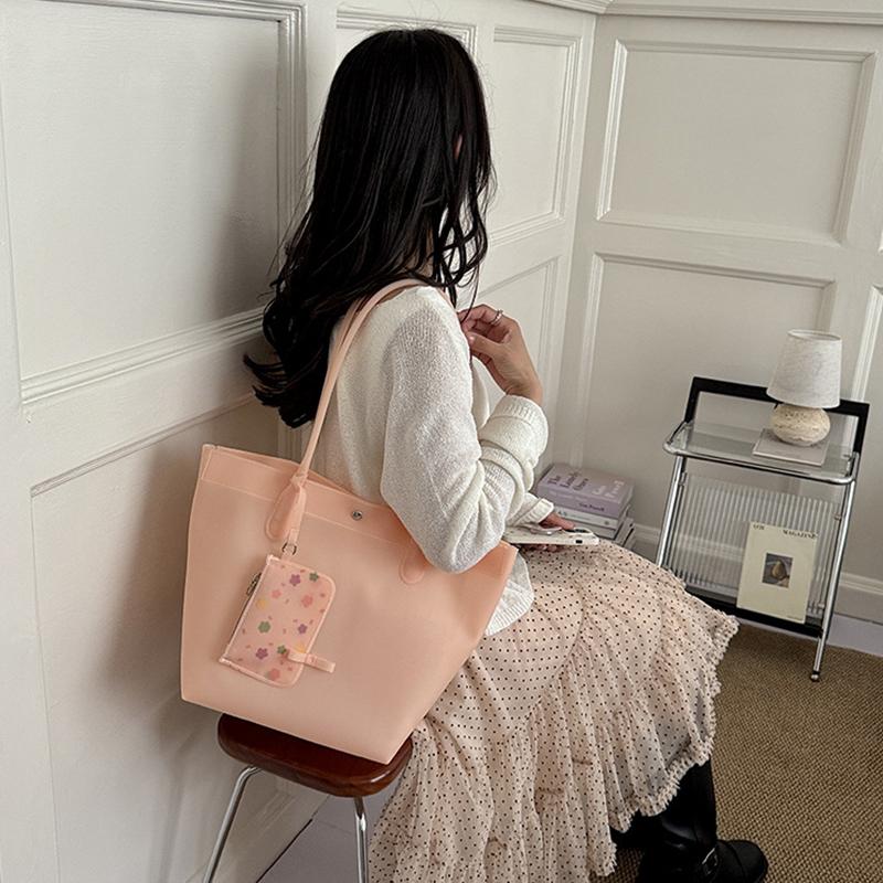 Jelly Color Pvc Clear Tote Bag Women Commute Shoulder Bag Large Capacity Waterproof Shopper Pouch Transparent Top Handle Handbag