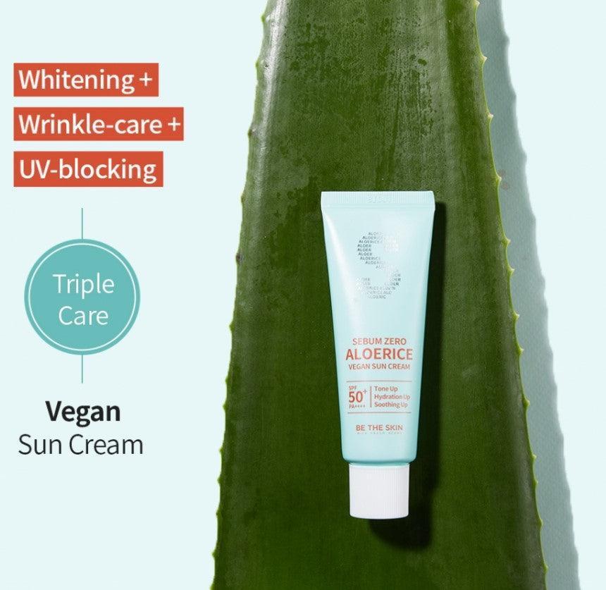 Be The Skin Sebum Zero Aloerice Vegan Sun Cream SPF 50+ PA++++ 50ml