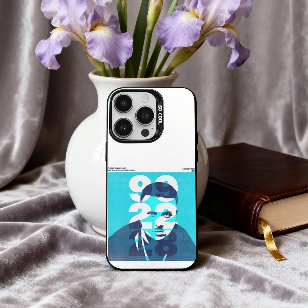 C-Cruz Cafune Me M-Muevo Con Dios Phone Case For iPhone17,16,15,14,13,12,11 Plus,Pro Max Black Candy silver phone case