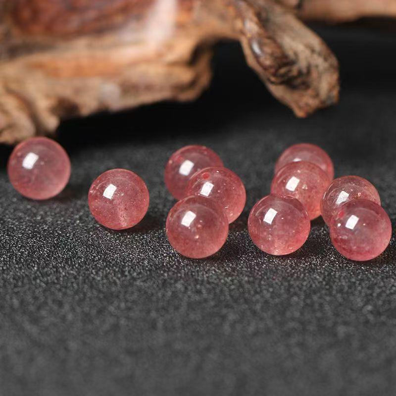7A Strawberry Quartz Round Crystal Beads for DIY Jewelry Making - Bracelet, Necklace & Craft Accessories