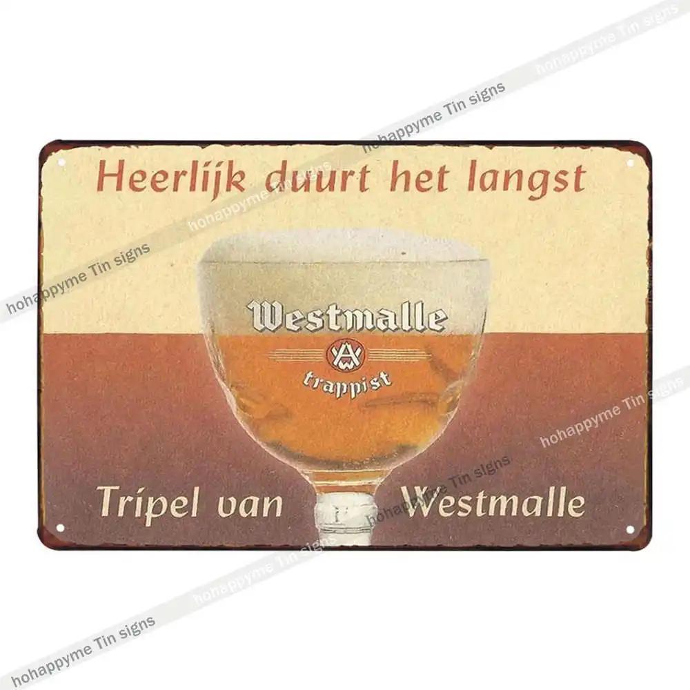 Home Decor Metal Plates Signs Belgium Beer Tin Painting Decoration Bar Club Cafe Man Cave Poster Vintage Wall Art Plaque 20x30cm