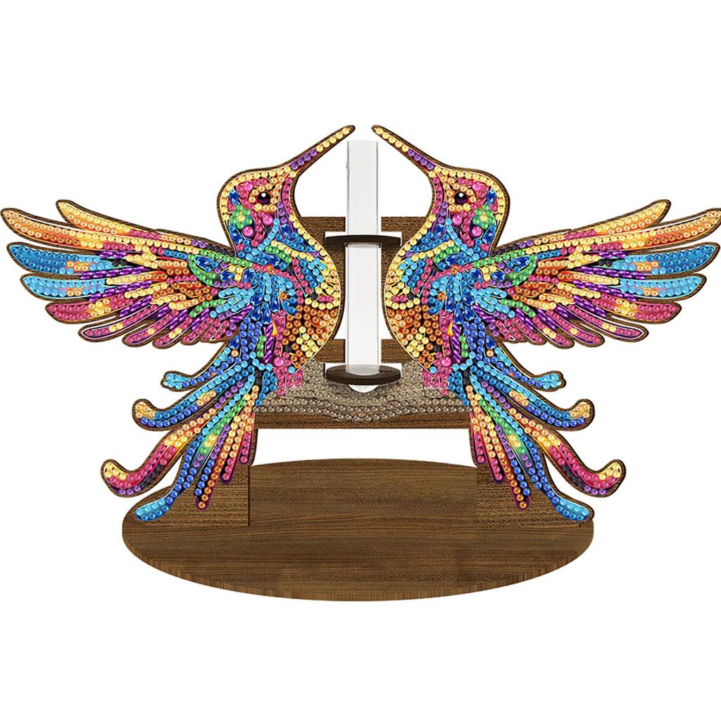 Wood Butterfly Diamond Painting Vase Diamond Painting Tabletop Ornaments Kit Rhinestones Desktop Ornaments for Home Office Decor